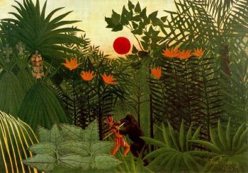 亨利 盧梭 Negro Attacked by a Jaguar 亨利 盧梭 Negro Attacked by a Jaguar